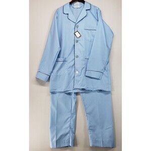 Vintage Christian Dior Mens Pajama Set XL Tall Light Blue NWT